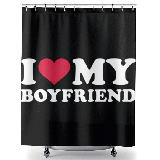 I Love My Boyfriend Shower Curtains