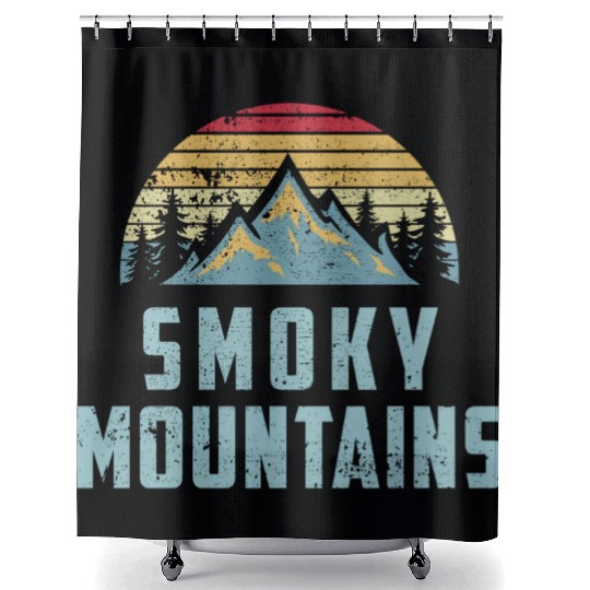 Retro Great Smoky Mountains National Park Shower Curtains