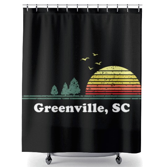Greenville South Carolina Home Print Shower Curtains