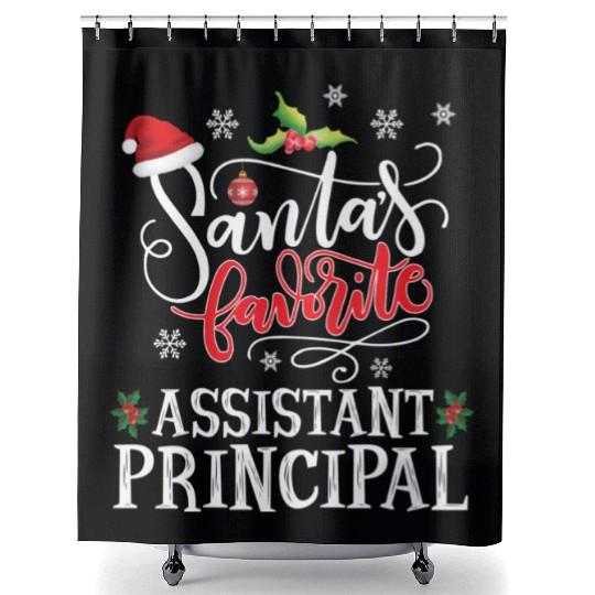 Santa'S Favorite Assistant Principal Party Shower Curtains