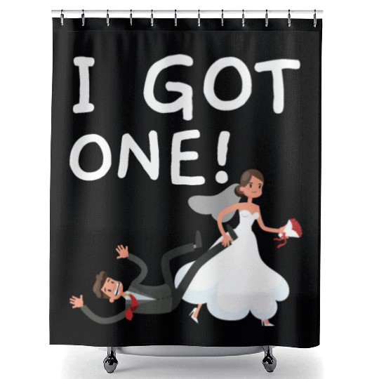 Bride And Groom Wedding Day Marriage Just Married Shower Curtains