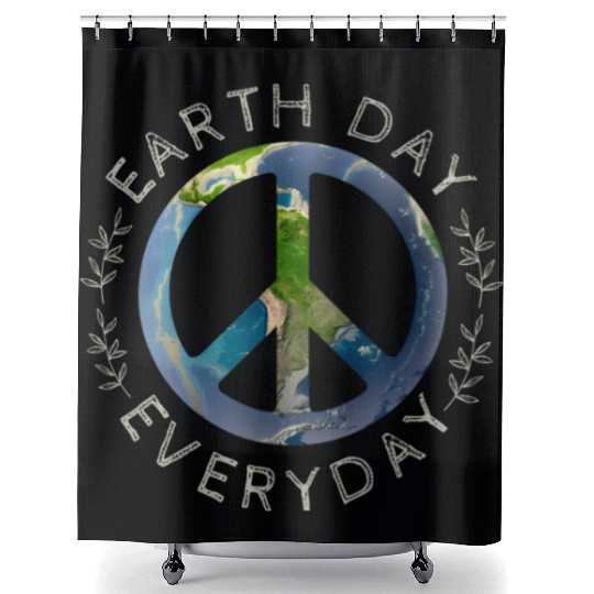 Earth Day Everyday World Global Peace On Earth Shower Curtains