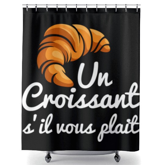 French Croissant Bread Un Croissant S'Il Vous Shower Curtains