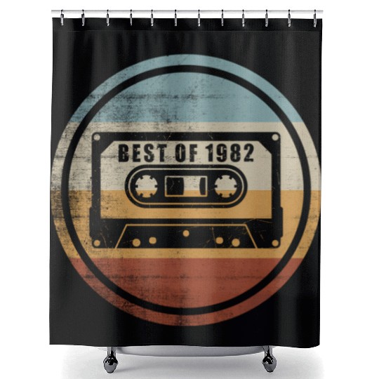 40 Best Of 1982 Cassette Tape Shower Curtains