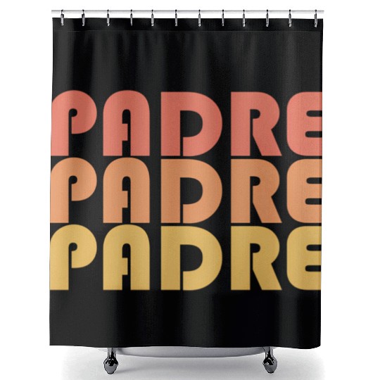 Padre Typography 1970S Shower Curtains