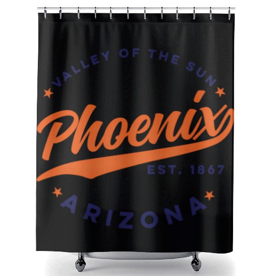 Phoenix Arizonna Valley Of The Sun Color Text Shower Curtains
