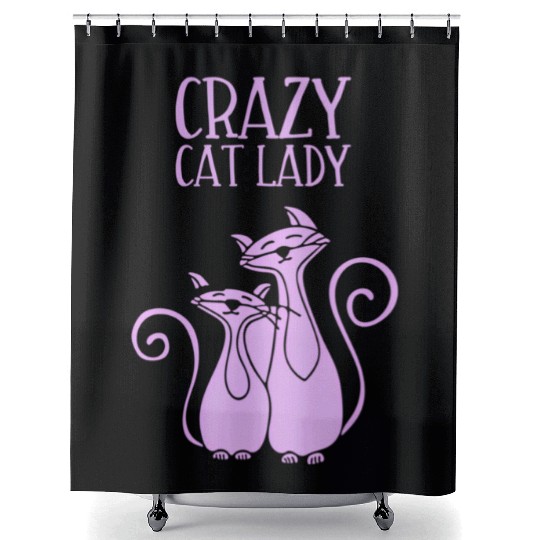Crazy Cat Lady For Cat Purple Shower Curtains