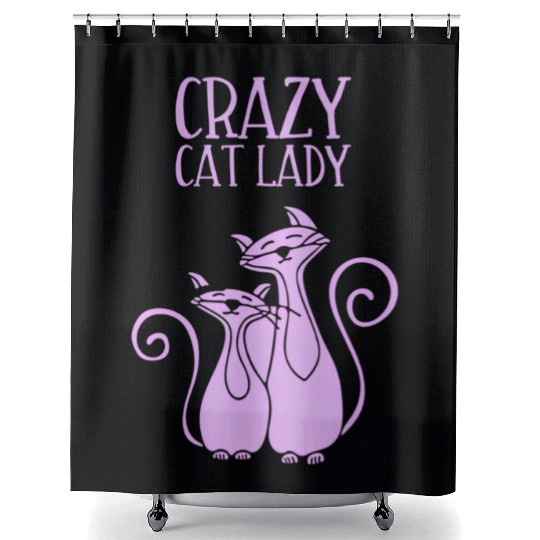 Crazy Cat Lady For Cat Purple Shower Curtains