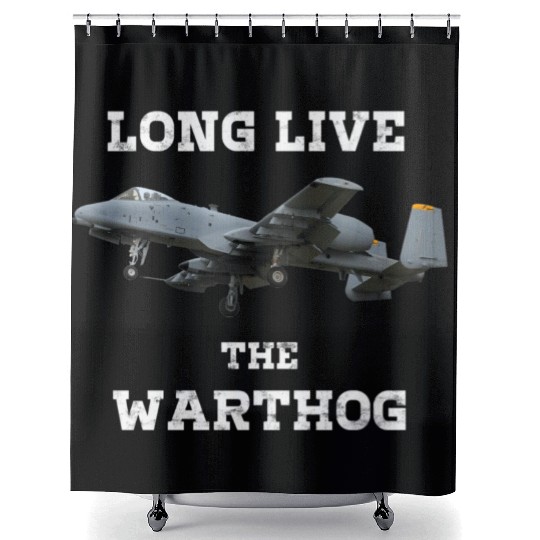 Long Live The A10 Warthog - Military Fighter Jet Shower Curtains