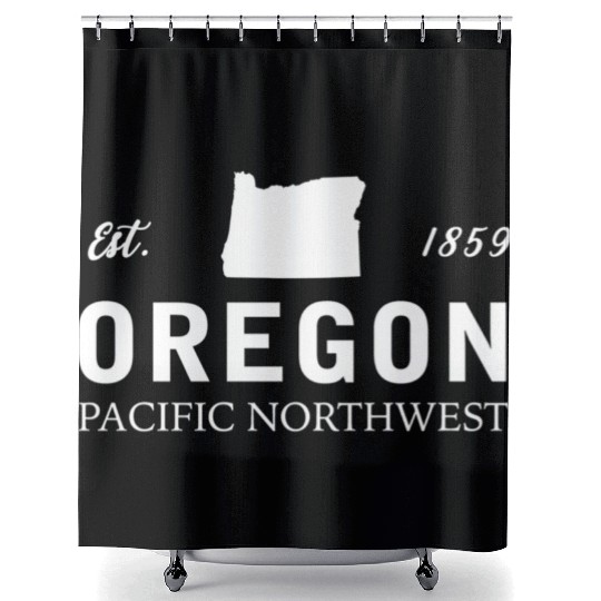 Oregon Est 1859 Pacific Northwest Us Flag Shower Curtains