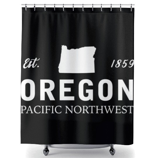 Oregon Est 1859 Pacific Northwest Us Flag Shower Curtains