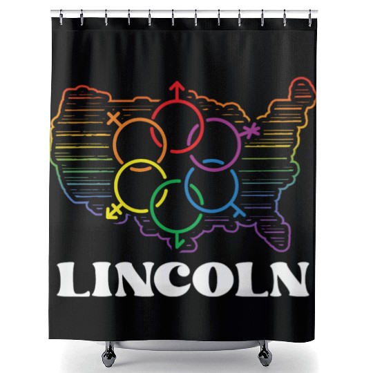 Lincoln Pride Month Pride Flag LGBT Community LGBT Shower Curtains
