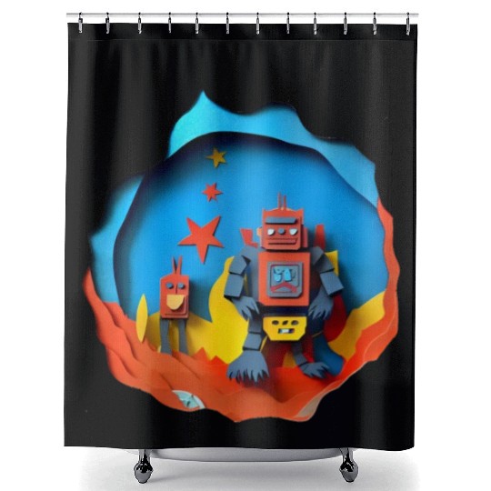 AI Overlords Shower Curtains