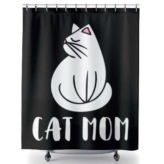 Cat Mom Kitty Cats Moms Crazy Cat Lady Shower Curtains