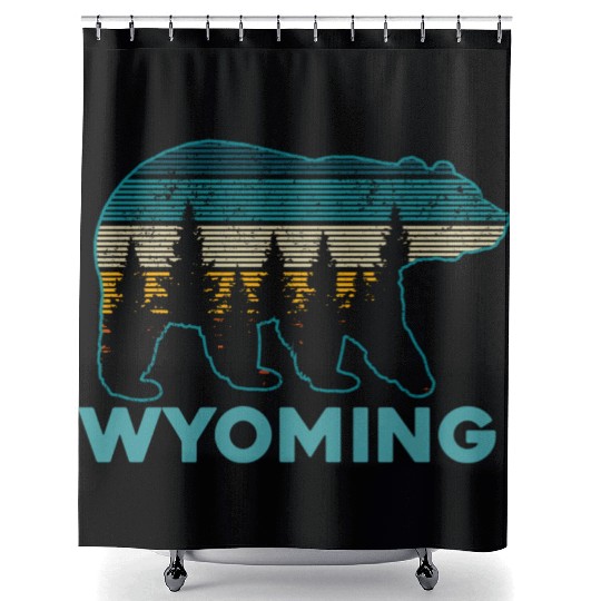 Wyoming Grizzly Bear Nature Hiking Shower Curtains