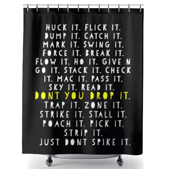 Ultimate Frisbee Game Language Frowler Disc Golf Shower Curtains