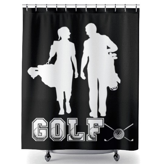 golf couple design for Shower Curtains