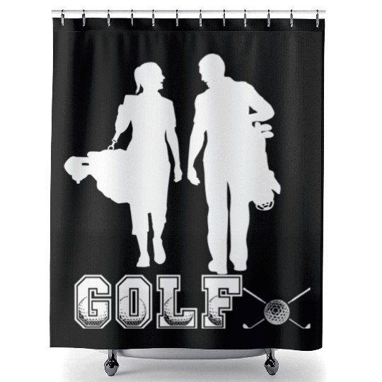 golf couple design for Shower Curtains