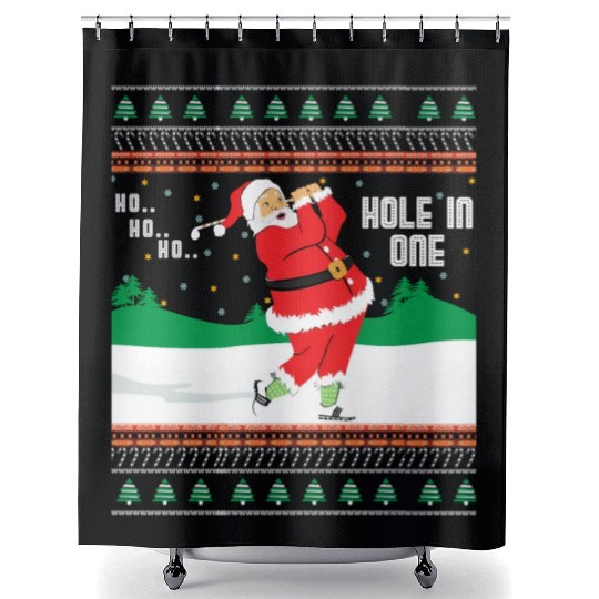 Ho Ho Ho Ugly Santa Golf Jumper Shower Curtains