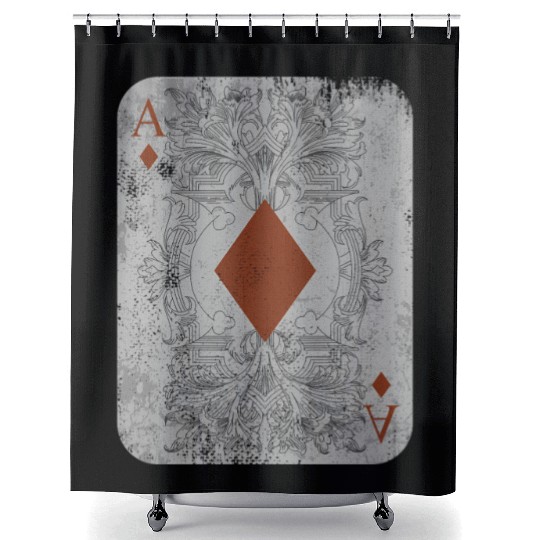 Poker Playing Cards Ace Of Diamonds Shower Curtains
