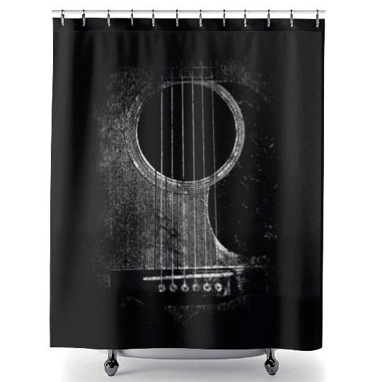 Acoustic Guitar Six String Rock Roll Shower Curtains
