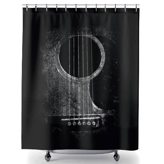 Acoustic Guitar Six String Rock Roll Shower Curtains