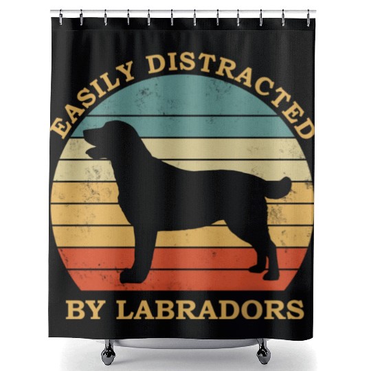 Labrador Lover Design Easily Distracted By Shower Curtains