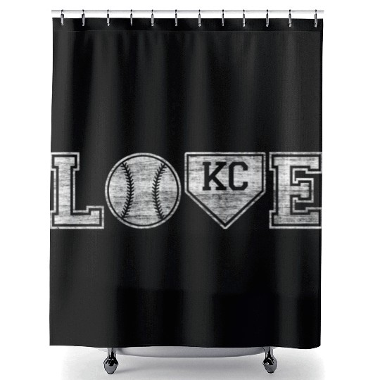 Baseball Kansas City Love Blue Color Royal Shower Curtains
