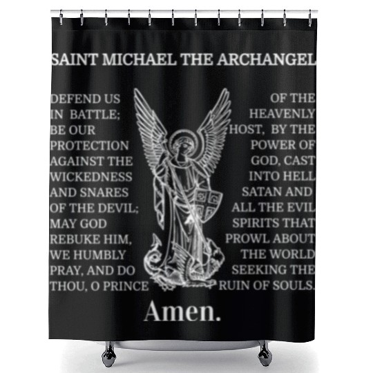 St Michael Catholic Archangel Christian Shower Curtains