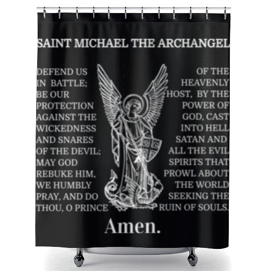 St Michael Catholic Archangel Christian Shower Curtains