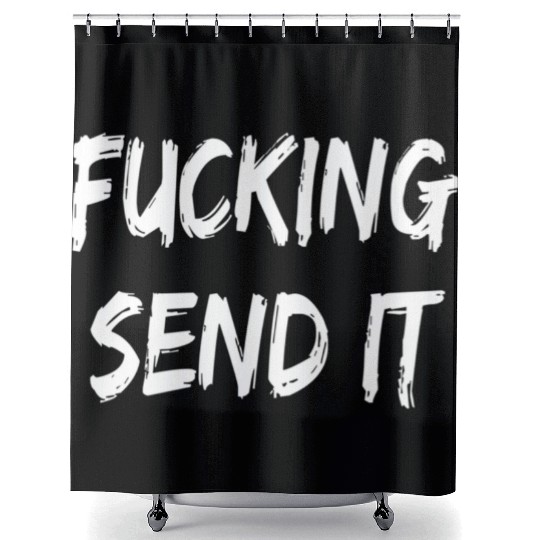 Fucking Send It Snowmobile Dirt Bike Fan Shower Curtains