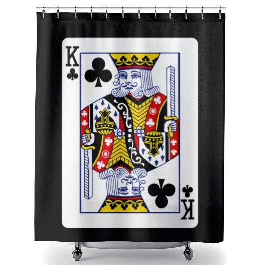 King Of Clubs Playing Card Shower Curtains