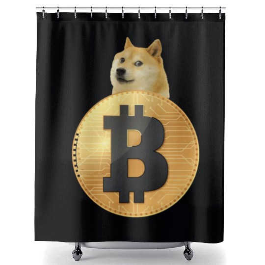 I love bitcoin Shower Curtains