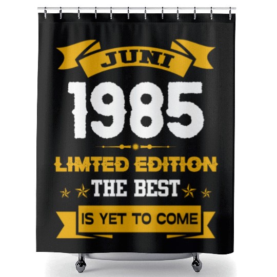 June 1985 Birthday Surprise Shower Curtains