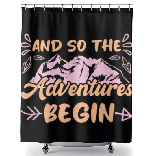 And so the Adventure begins Wanderlust Hiking Shower Curtains
