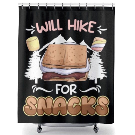Wanderlust Climber funny Mountain Hiking Snack Shower Curtains