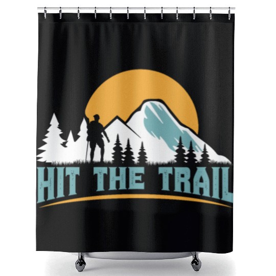 Hit the Trail Mountaineers Wanderlust Hiking Shower Curtains