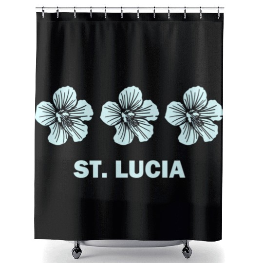 St Lucia Tropical Hibiscus Flower Shower Curtains