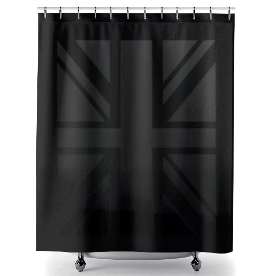Black Union Jack - Uk Flag - Great Britain Shower Curtains