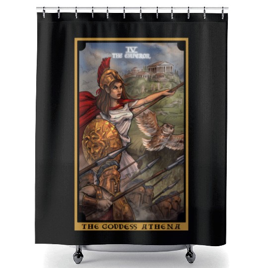 The Goddess Athena The Emperor Tarot Card Greek Shower Curtains