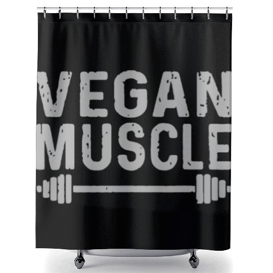 Workout Motivation Vegan Muscle Fitness Gym Veganm Shower Curtains