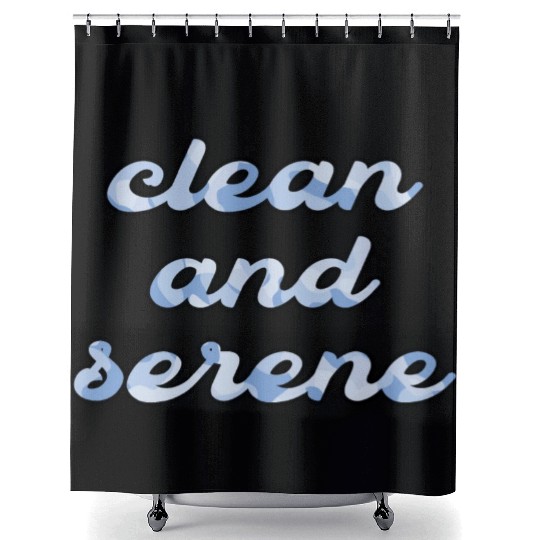Clean and Serene blue camo Shower Curtains