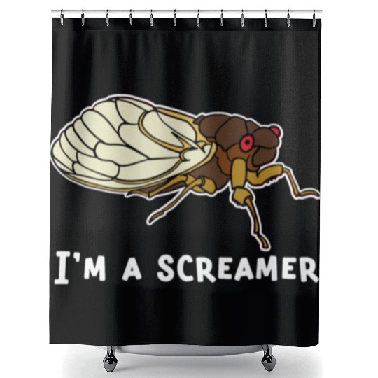 Cicada Song Funny Cicada Invasion I m A Screamer Shower Curtains