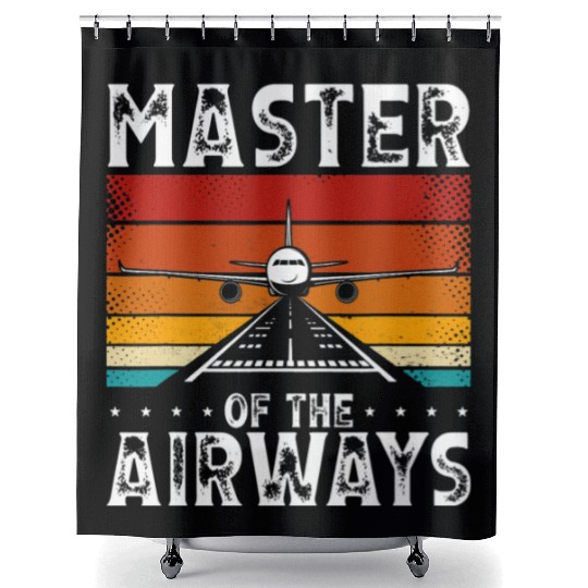 Masters Of The Airways Aviation Airline Pilot Shower Curtains