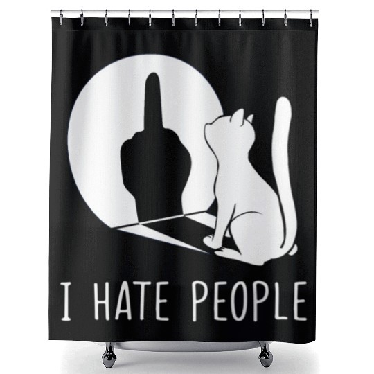 Grumpy Kitten Cats I Don'T Like People Cat I Hate Shower Curtains