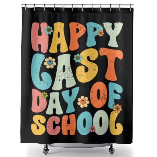 Groovy Happy Last Day of School Teacher Student Shower Curtains