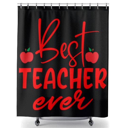 Red Quote Best Teacher Ever Shower Curtains