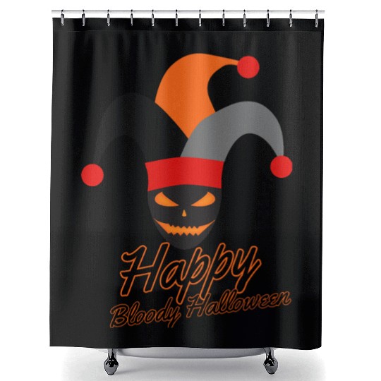 happy bloody Halloween sarcastic horror Shower Curtains
