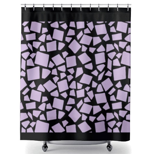 Purple Geometry Pattern Shower Curtains