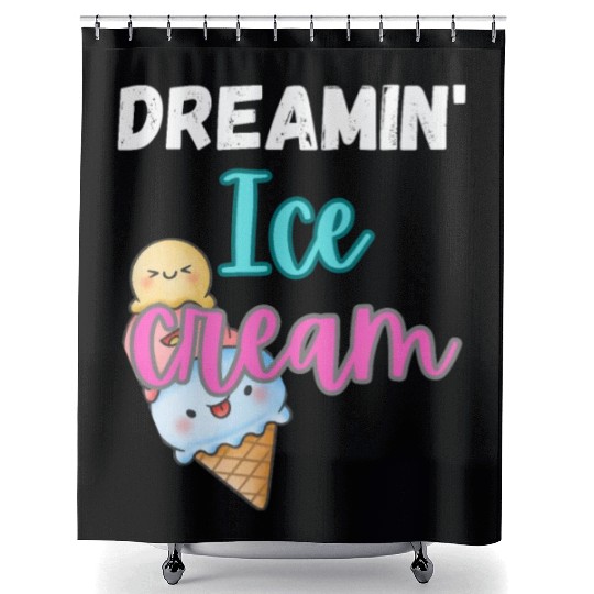 Dreamin' Ice Cream Summer Design Shower Curtains